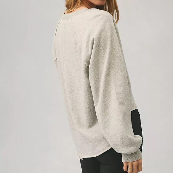 Anthropologie Pilcro Reworked Popover V-Neck Sweatshirt - Picture 2 of 9